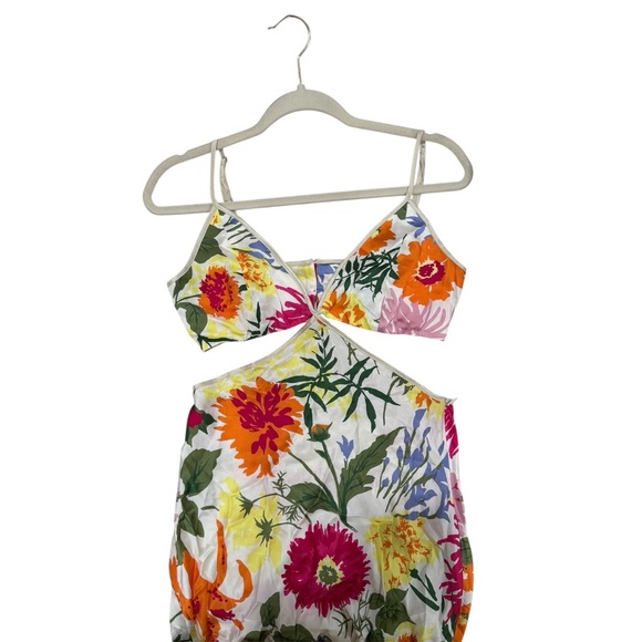 NWOT Reformation Poppies Silk Maxi Dress Cutout Floral Boho Garden Sz 4 - Picture 14 of 16